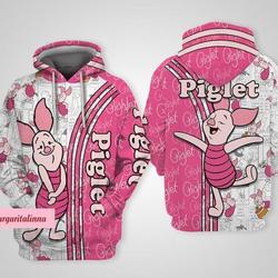 Disney Piglet Hoodies, Disney Piglet 3D Hoodie, Piglet Pooh Hoodie Women, Pooh Bear Unisex