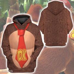 Donkey Kong Full Over Print 3D Hoodie, Donkey Kong Cosplay Hoodie