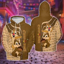 Chip And Dale Hoodie, Chip 'n Dale Hoodie 3D Hoodie, Rescue Rangers Hoodie