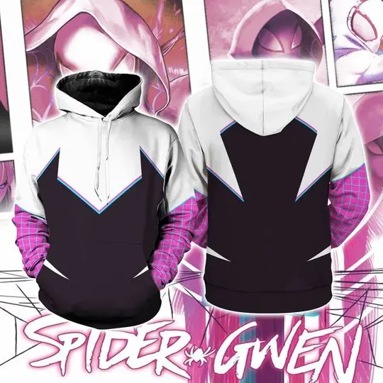Spider Gwen Stacy 3D Hoodie, Halloween Costume 3D Hoodie
