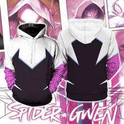 Spider Gwen Stacy 3D Hoodie, Halloween Costume 3D Hoodie