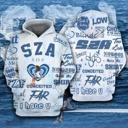 Sza SOS Album Hoodie 3D, Sza 2023 Tour 3D Hoodie