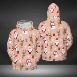 Santa Hoodie, X'mas Zip hoodie, Custom 3D Graphic Printed 3D Hoodie All Over Print Hoodie, Merry christmas