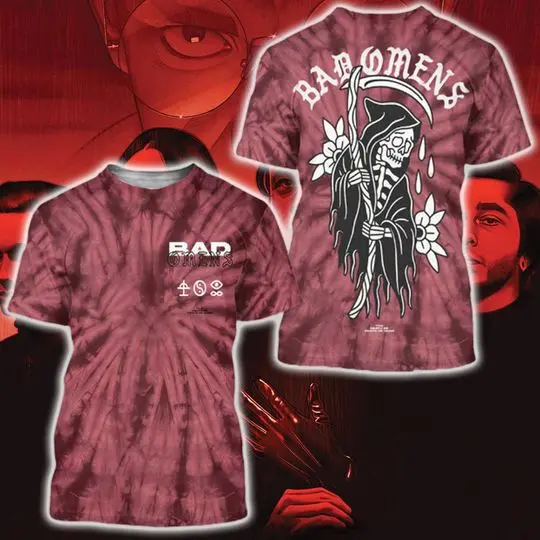 Fade Reaper Tee Bad Omens 3D Shirt, Band Track List 2023 3D Shirt Meaningful Gift For Family Gift For Boyfriend Valentine Gift