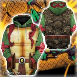 Raphael TMNT Don Donnie Purple Cosplay, Sewer Samurai Leo 3D Hoodie