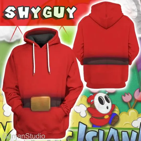 Shyguy 3D Cosplay Halloween Shirt, Shy Guy Gaming Halloween 3D Hoodie