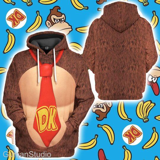 Donkey Kong Super Mario Full Over Print 3D Hoodie