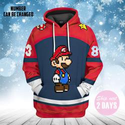 Mario Sports Custom Number 3D Hoodie