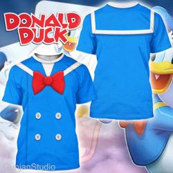 Donal Duck Unisex Hoodie, Animated Duck Blue Suit 3D Shirt Meaningful Gift For Family Gift For Boyfriend Valentine Gift