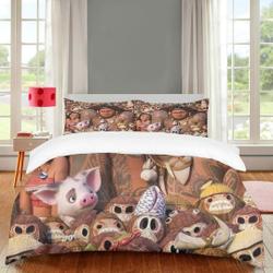 Disney Moana 3 Pcs Beddings,Cartoon AnimeGift For Your Girlfriend Boyfriend Gift For Love Gift For Friend Best Valentine Present Holiday Gift