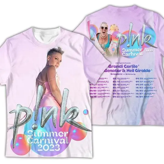 P!nk Summer Carnival 2023 Shirt, Art Pink Trustfall Album 3D Shirt Meaningful Gift For Family Gift For Boyfriend Valentine Gift