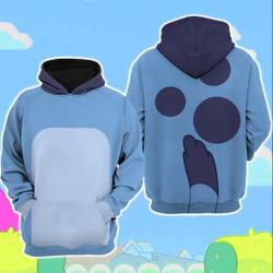 Dad Blue Dog 3D Hoodie, Family Custom Halloween Shirt