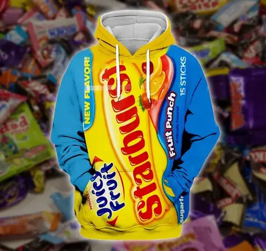Juice Fruit Halloween Costume 3D Hoodie, Halloween Chocolate Bar 3D Hoodie