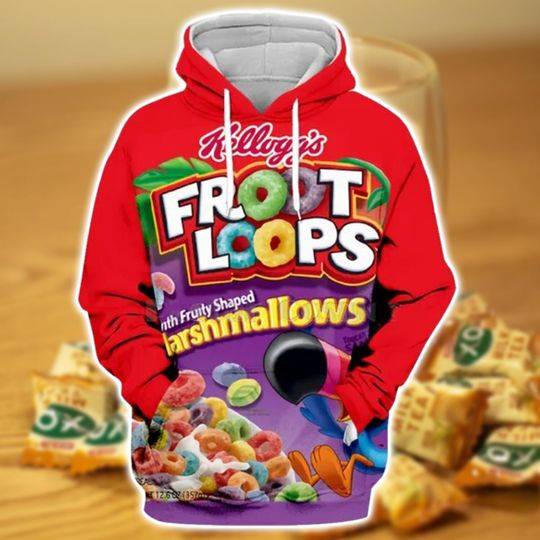 Kelloggs Froot Loops 3D Hoodie, Group Halloween Costumes, Group Candy 3D Hoodie