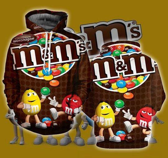 M And M Halloween Costume 3D Hoodie, M&M Face Halloween 3D Hoodie