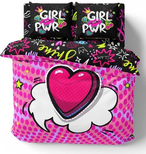 Helen George Duvet Cover Set /Girl Power Duvet Cover Set 4 Pieces / Pink Duvet Cover /Gift For Your Girlfriend Boyfriend Gift For Love Gift For Friend Best Valentine Present Holiday Gift