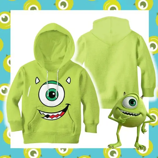 Green Eye Monster Shirt, Green Face Expression Halloween 3D Hoodie