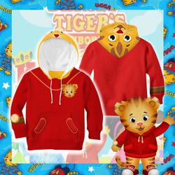 Tiger's neighborhood Inspired Print Kids shirt, Tiger Costume 3D Hoodie