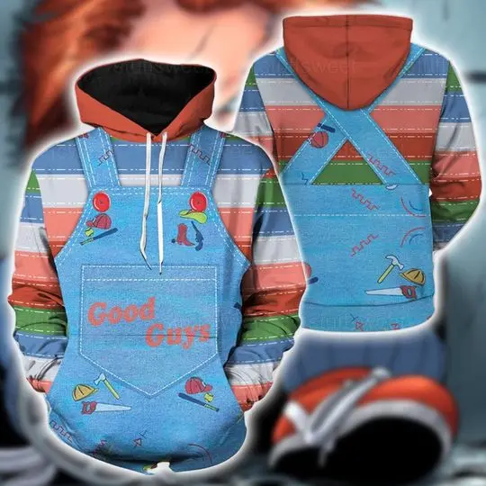 Sinister Doll-Themed 3D Hoodie, Creepy Plaything 3D Hoodie