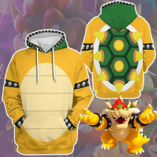 Mario Bowser 3D Full Over Print Hoodie, Bowser Costume 3D Hoodie