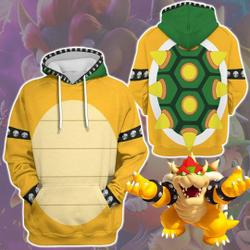 Mario Bowser 3D Full Over Print Hoodie, Bowser Costume 3D Hoodie