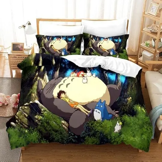 Tonari no Totoro #36 Duvet Cover Pillowcase Bedding Set Gift For Your Girlfriend Boyfriend Gift For Love Gift For Friend Best Valentine Present Holiday Gift