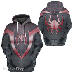 Spider Costume Men 3D Shirt, Miles Morales Halloween Party Shirt