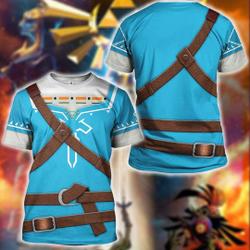 Zelda Tears of the Kingdom 3D Shirt, Zelda Costume Halloween Shirt, Legend of Zelda Cosplay Shirt Meaningful Gift For Family Gift For Boyfriend Valentine Gift