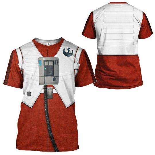 Star Wars Poe Dameron 3D Shirt, Star Wars Cosplay Costume Meaningful Gift For Family Gift For Boyfriend Valentine Gift