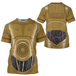 Star Wars C3PO Costumes 3D Shirt, Star Wars Shirt Meaningful Gift For Family Gift For Boyfriend Valentine Gift