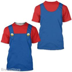 Mario 3D Full Over Print Shirt | Mario Costume Shirt Meaningful Gift For Family Gift For Boyfriend Valentine Gift