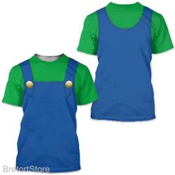 Mario Luigi 3D Full Over Print Shirt | Luigi Costume Shirt Meaningful Gift For Family Gift For Boyfriend Valentine Gift