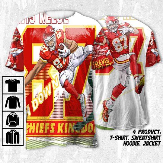 Travis Kelce Touch Down Shirt,Kelce 87 Shirt,Travis Kelce Football T-Shirt Meaningful Gift For Family Gift For Boyfriend Valentine Gift