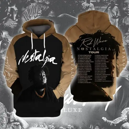 Rod Wave Nostalgia Concert Rap Hoodie 3D, World Tour 2023 3D Hoodie