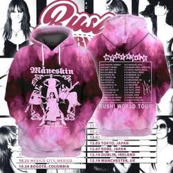 2023 Maneskin Rush World Tour 3D Hoodie, Mneskin Band 3D Hoodie