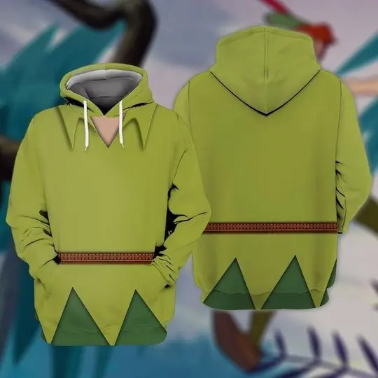 Petter Pan Costume Halloween 3D Full Printed Shirt, All Over Printed 3D Hoodie