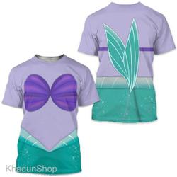 Cute Mermaid Women Costume 3D Shirt, Mermaid Little Princess Cosplay 3D Shirt Meaningful Gift For Family Gift For Boyfriend Valentine Gift