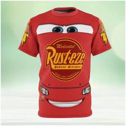 Disney Lightning McQueen 3D Costume Shirt, Halloween Costume 3D Shirt Meaningful Gift For Family Gift For Boyfriend Valentine Gift