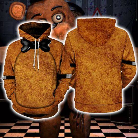Fnaf Freddy Fazbear 3D Full Over Print Hoodie, Five Nights at Freddy