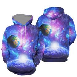 Galaxy Pattern Earth Face 3D Hoodie