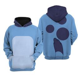 Blue Furred Canine 3D Shirt, Animated Family Dog Friend
