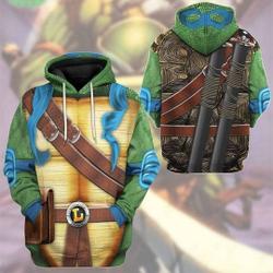 Blue Turtle Halloween Costume 3D Hoodie
