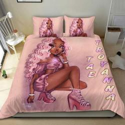 African American Black Girl Bedding Set for Girls, Custom Bed Set for Teen GirlGift For Your Girlfriend Boyfriend Gift For Love Gift For Friend Best Valentine Present Holiday Gift