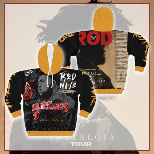 Rod Wave Nostalgia Concert Rap Hoodie 3D, World Tour 2023 3D Hoodie