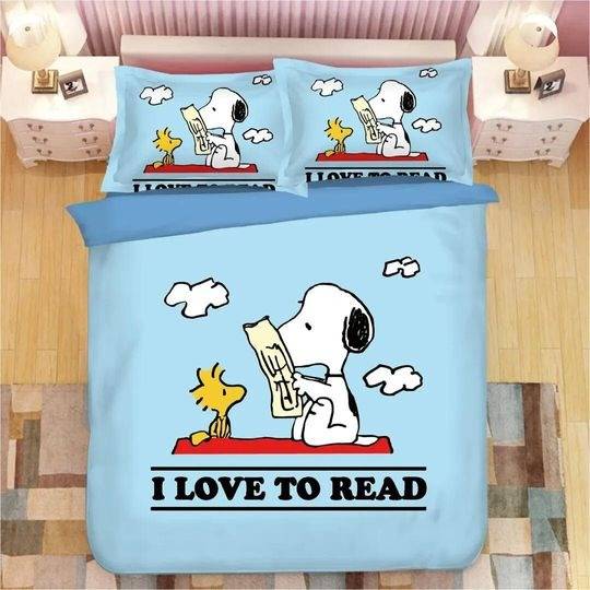 Snoopy #7 Duvet Cover Pillowcase Bedding Set Home Bedroom DecorGift For Your Girlfriend Boyfriend Gift For Love Gift For Friend Best Valentine Present Holiday Gift