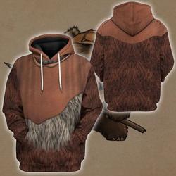 Starwars Ewok Halloween 3D Hoodie, Ewok Cosplay Costume 3D Hoodie