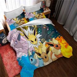 PKM Eevee Duvet Covers Bedding Set Gift For Your Girlfriend Boyfriend Gift For Love Gift For Friend Best Valentine Present Holiday Gift