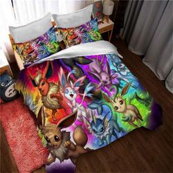 PKM Eevee Duvet Covers Bedding Set Gift For Your Girlfriend Boyfriend Gift For Love Gift For Friend Best Valentine Present Holiday Gift
