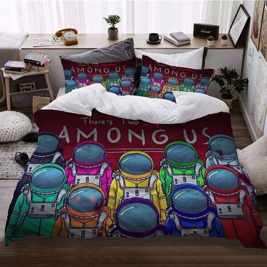 Among Us Duvet Covers Bedding Set Gift For Your Girlfriend Boyfriend Gift For Love Gift For Friend Best Valentine Present Holiday Gift