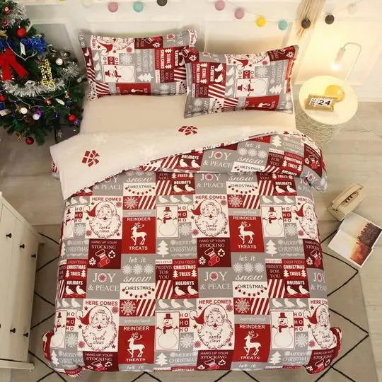 Christmas Bedding Set Snowflakes Christmas Tree Elk Home Bedding SetsGift For Your Girlfriend Boyfriend Gift For Love Gift For Friend Best Valentine Present Holiday Gift